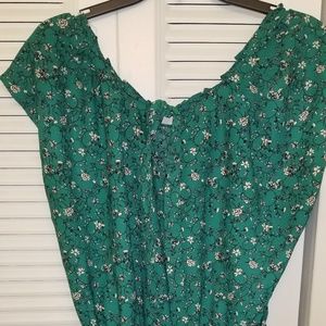 LC lauren Conrad pleat neck floral dress